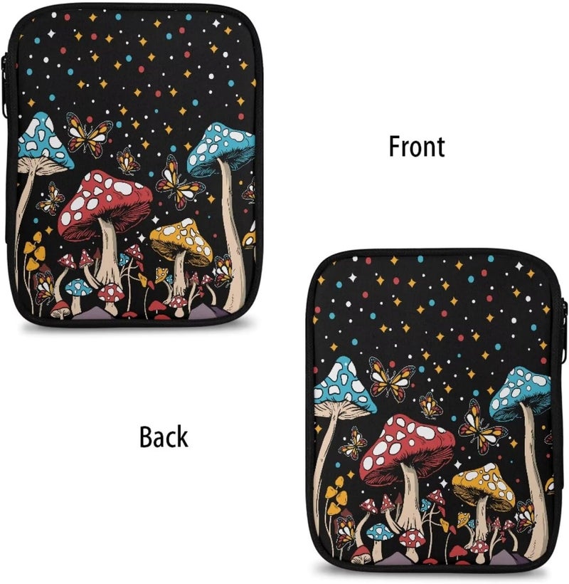 Vanideaoty Store Cartoon Mushroom Crochet Storage Organizer with Web Pockets Butterfly Knitting Needle Storage Vacation Portable Crochet Hook Case for Holiday Decor - Image 4